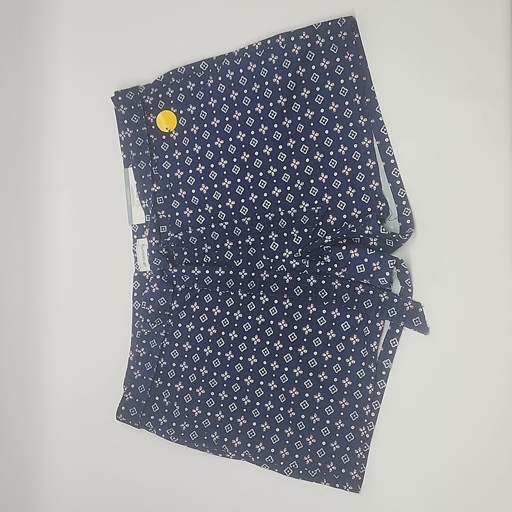 Liz Claiborne Classic Shorts American Navy Blue Tile Pattern Women's Size 18